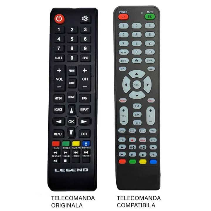 Telecomanda inlocuitoare compatibila TV Legend EE-T32S07 cod ER 9482 /MFY 6121 /SYS 007F (482)