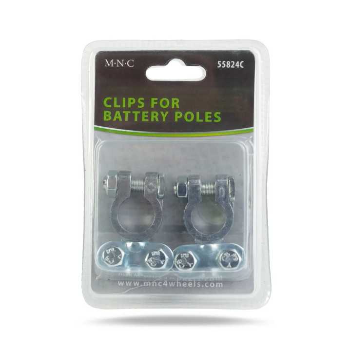 Borne baterie auto aluminiu 2buc plus /minus M`N`C 55824C