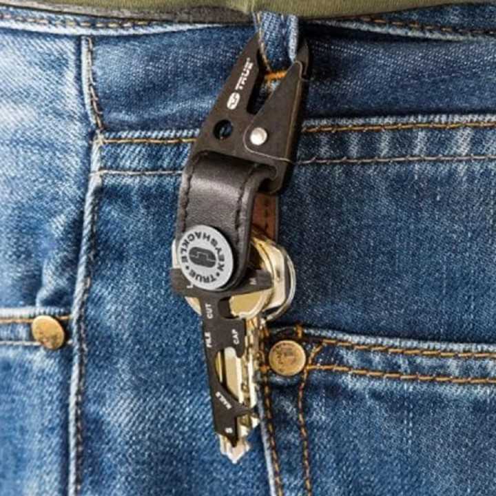 TRUE UTILITY KEYSHACKLE breloc din piele /7in1 multifunctional /carabina TU921