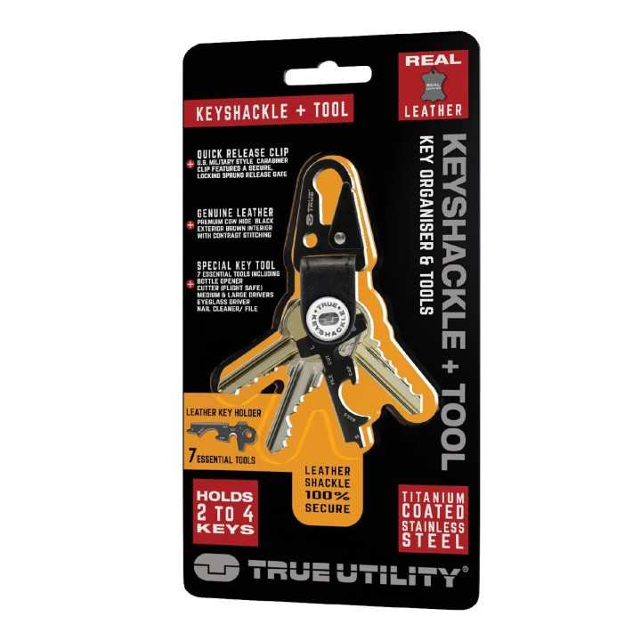 TRUE UTILITY KEYSHACKLE breloc din piele /7in1 multifunctional /carabina TU921