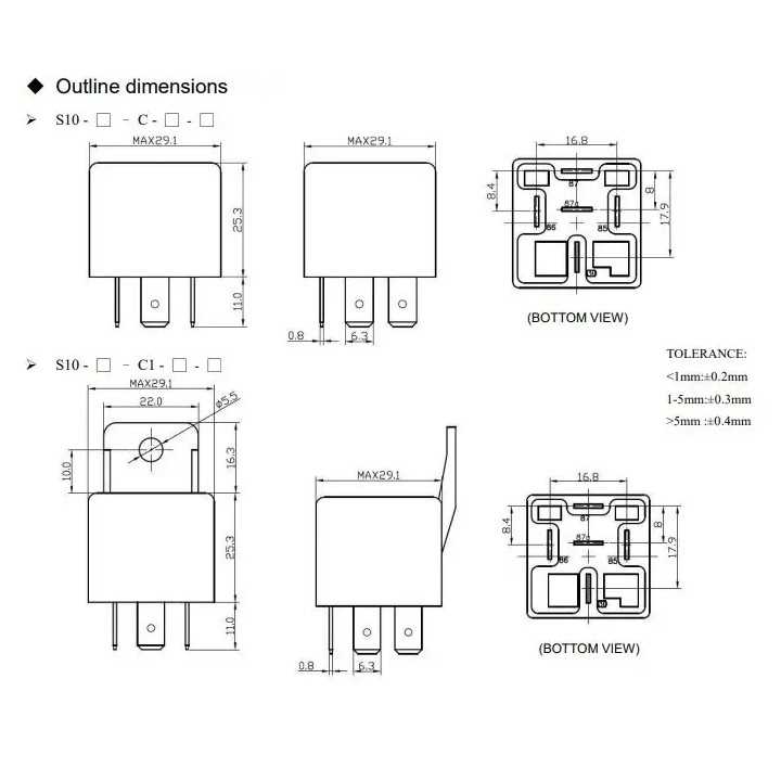 Releu electromagnetic SPST-NO bobina 24VDC 40A S10 1.8W SHORI ELECTRIC S10-1A-C1-24VDC