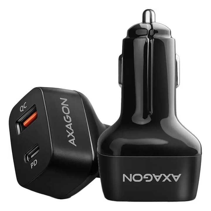 Incarcator auto AXAGON 1x QC3.0 USB-A + 1x PD USB-C 5V 3.6A 38W negru PWC-PQ38