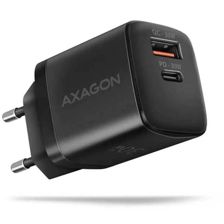 Incarcator retea AXAGON PD 3.0 QC4 + 1x USB-C 1x USB-A 30W negru ACU-PQ30