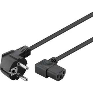 Cablu de alimentare cu IEC 90 grade pe ambele capete 5m negru 3x1mm2 pentru PC /monitor /proiector /dispozitive cu conector C14 