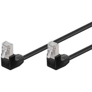 Cablu Patch CAT5e 2x RJ45 90 FTP 0.25m negru pentru Conectare retea /Protectie la Interferente 96076 Goobay