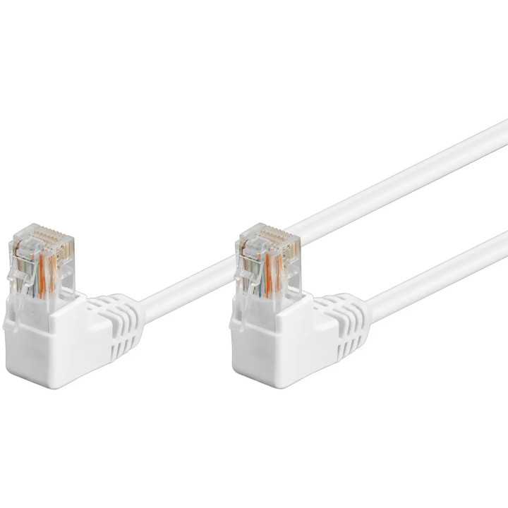 Cablu Patch CAT5e 2x RJ45 90 UTP 0.5m alb pentru Conectare retea 96069 Goobay