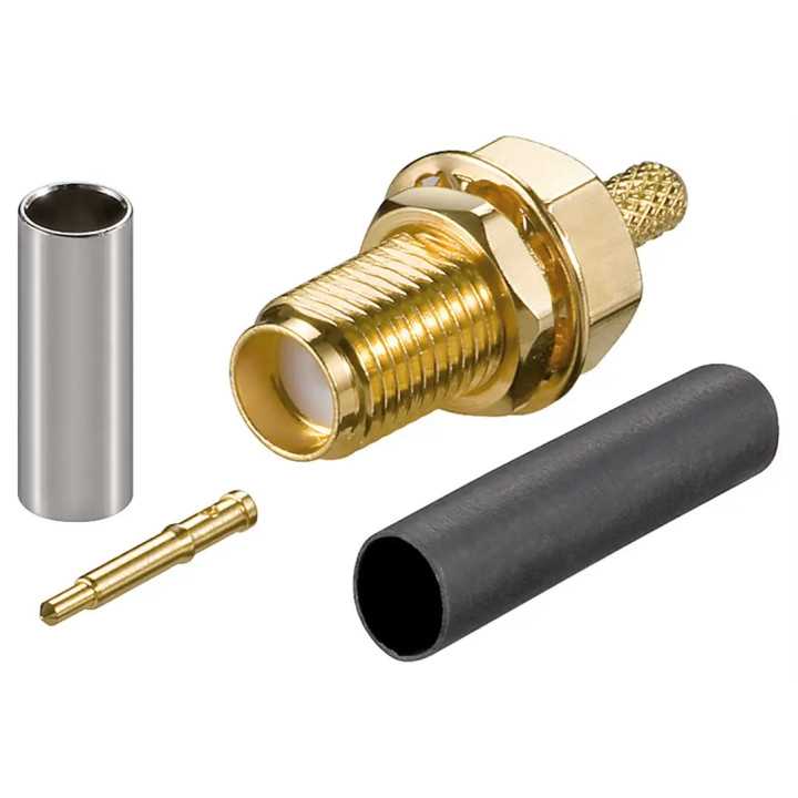 Conector RP-SMA mama sertizabil pentru cablu coaxial RG58 /RG-174 /RG-316 51696 Goobay