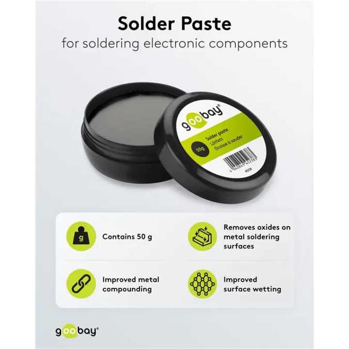 Pasta de lipit 50g din clorura de zinc pentru lipire componente electronice 45238 Goobay