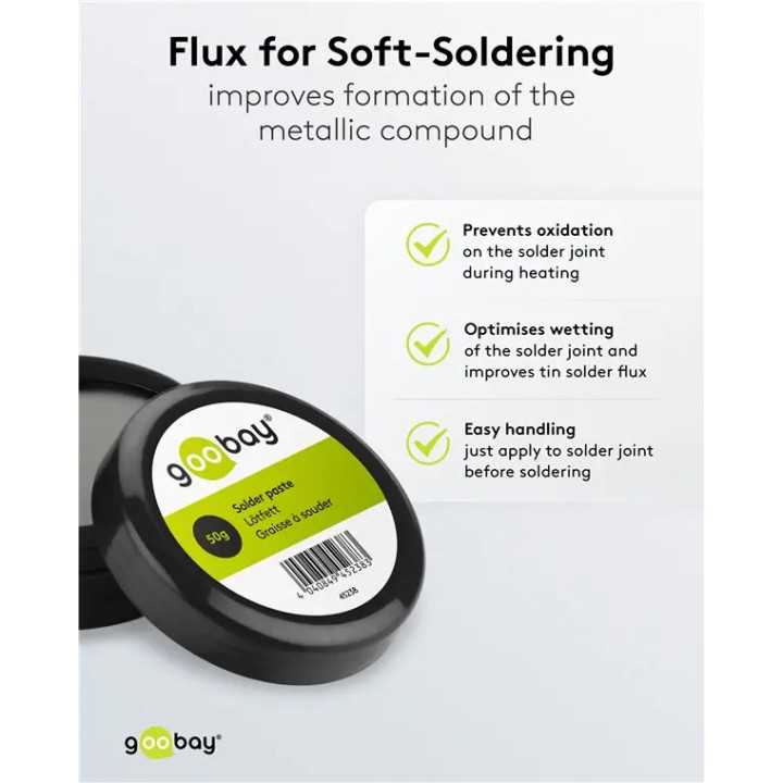 Pasta de lipit 50g din clorura de zinc pentru lipire componente electronice 45238 Goobay