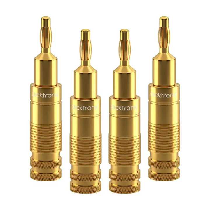 Set 4 mufe Banana 4mm Premium Clicktronic pentru cablu 6.0mm2 Conexiuni Audio de Inalta Calitate 53983