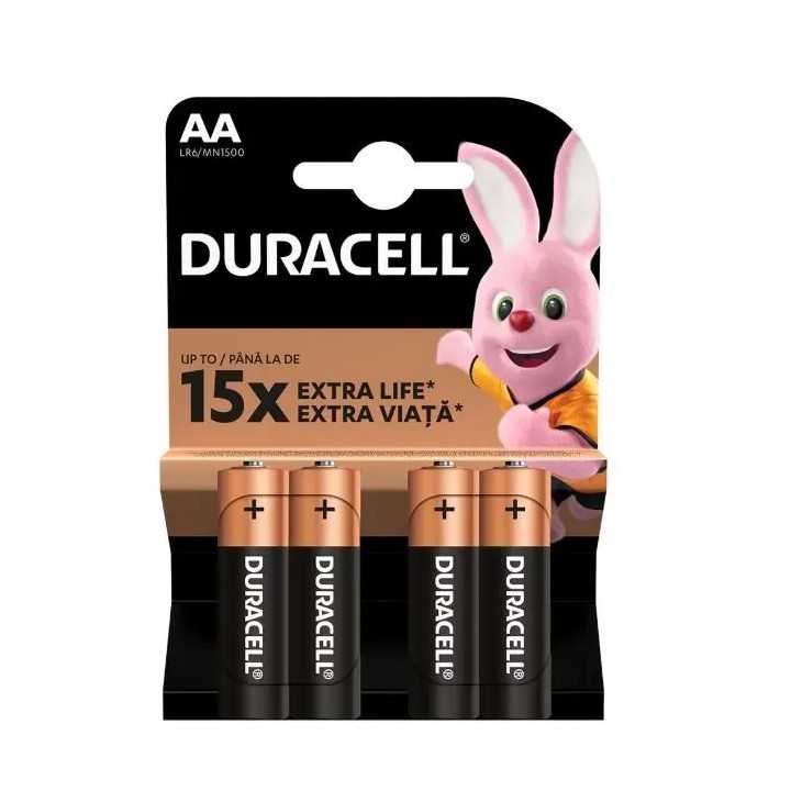 Baterii alcaline Duracell Basic R6 AA 4buc/blister AA-4/LR6/MN1500 BAT-R6/ALKBC-BL4-DRL