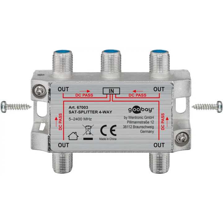 Spliter 4 cai semnal TV satelit 2500Mhz Goobay