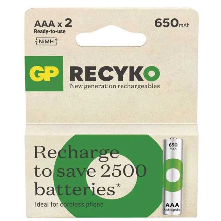 Acumulatori R3 AAA NiMH 650mAh 2buc GP ReCkyo GP65AAAHCER21-2TLB2