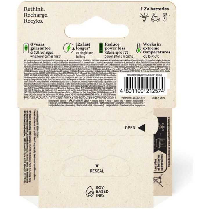 Acumulatori R6 AA NiMH 2600mAh 4buc GP ReCkyo GP270AAHCER21-TLB4