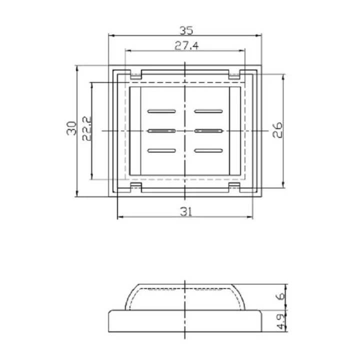 Capac switch intrerupator IP64 31x25.5mm transparent GBC 24.2020.10