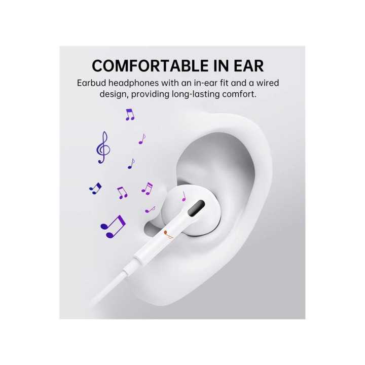 Casti In-Ear cu fir Choetech OC-A011-WH USB-C microfon reglare volum silicon alb