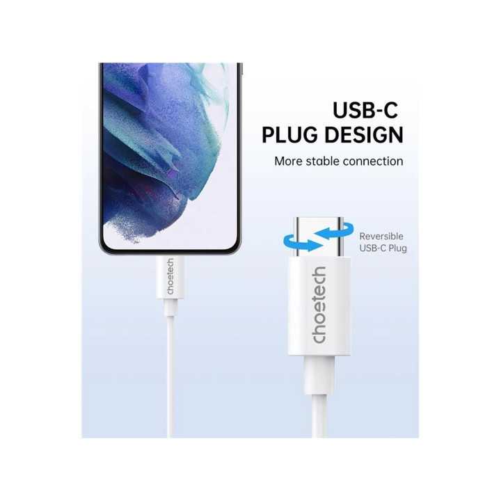 Casti In-Ear cu fir Choetech OC-A012-WH USB-C microfon reglare volum alb EARPHONE-OCA012-CHO