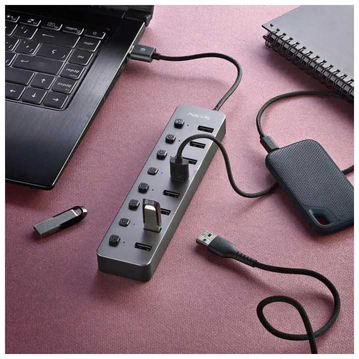 HUB USB 3.0 NGS iHub8 cu 8 porturi si alimentator HUB-IHUB8-NGS