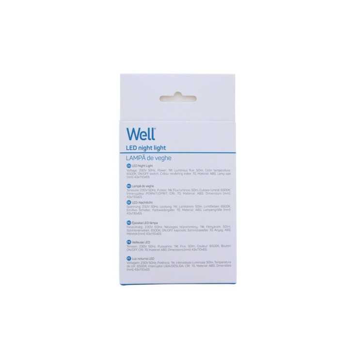Lampa de veghe Well LEDNC-ARON-WL LED 1W 50lm 6500K cu intrerupator ON/OFF