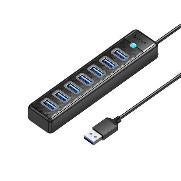 HUB USB Orico PW7U-U3-10-BK cu 7 port-uri USB 3.0 1m negru