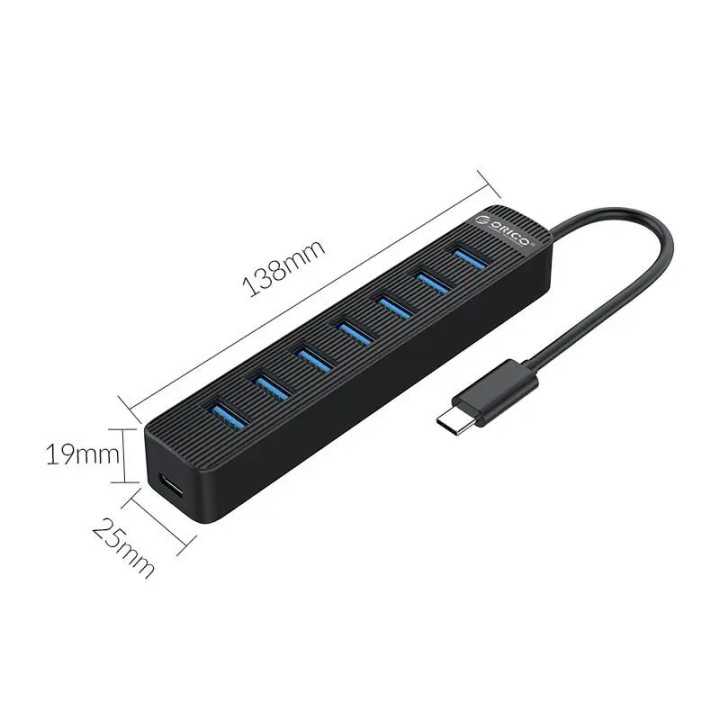 HUB USB Orico TWC3-7A-BK cu 7 port-uri USB3.0 negru 15cm