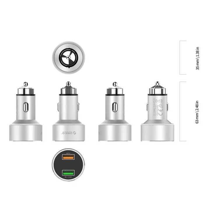 Incarcator auto 2x USB QC3 Orico UPC-Q2 12-24V 30W argintiu