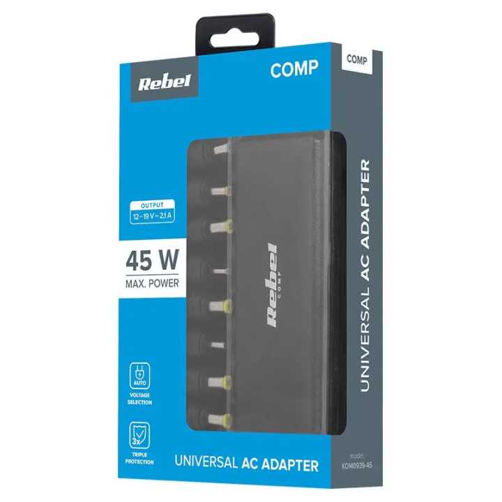 Alimentator laptop automat Rebel KOM0939-45 45W 12-19.5V