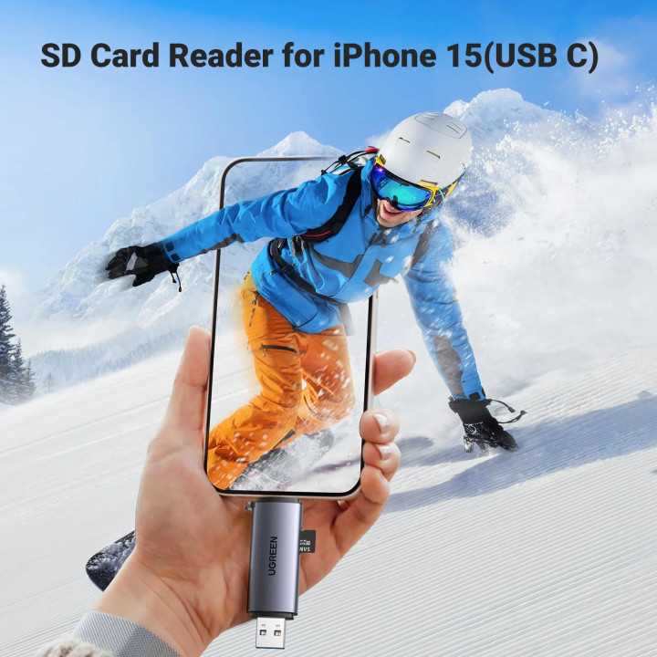 CARD READER extern Ugreen CM185 50706 USB 3.0 /USB Type-C 3.0 citeste /scrie SD /microSD 5Gbps maxim 2TB