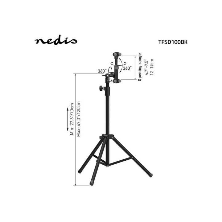 Suport stativ podea Nedis TFSD100BK pentru tableta si smartphone 4-12" rotire 360