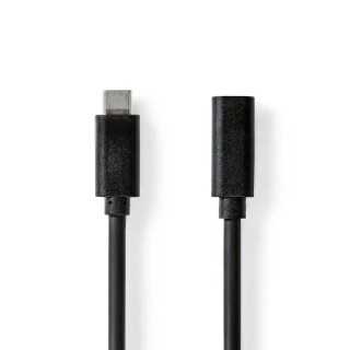 Cablu prelungitor USB-C tata v3.2 - USB-C mama v3.2 2m 4K /60Hz 60W negru Nedis CCGL64010BK20