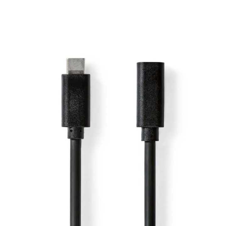Cablu prelungitor USB-C tata v3.2 - USB-C mama v3.2 2m 4K /60Hz 60W negru Nedis CCGL64010BK20