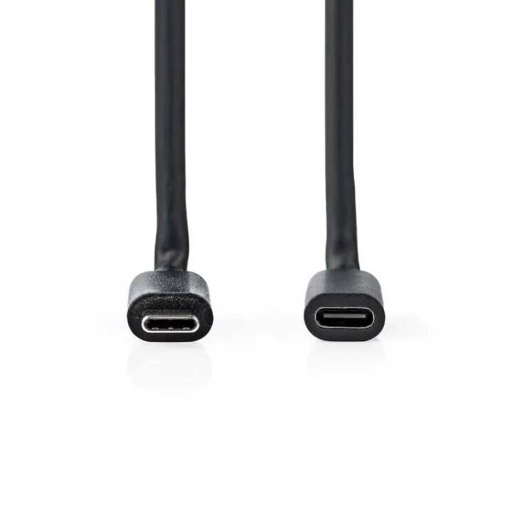 Cablu prelungitor USB-C tata v3.2 - USB-C mama v3.2 2m 4K /60Hz 60W negru Nedis CCGL64010BK20