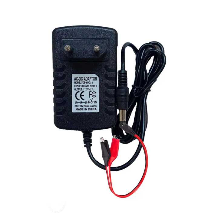Incarcator 7.2V 2A pentru acumulatori 6V plumb acid/gel cu mufa 2.1x5.5mm + cablu cu crocodili (546)