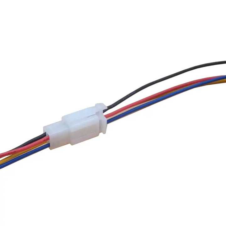 Cablu cu mufa 4pini tata+mama mare alb tip DC auto