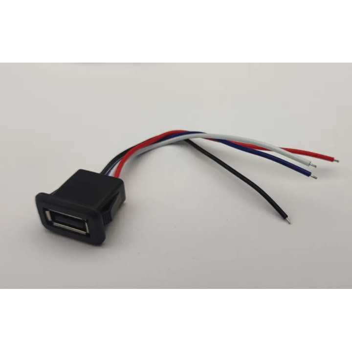 Mufa USB2.0 mama panou tip A 1 port gabarit mic cu 4 fire 18xH10mm