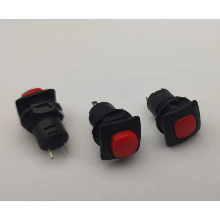 Push Buton cu retinere "NO" patrat plastic 15x15x30mm 1A/250V