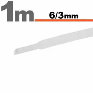 Tub termocontractant alb 6 /3 mm 1m lungime