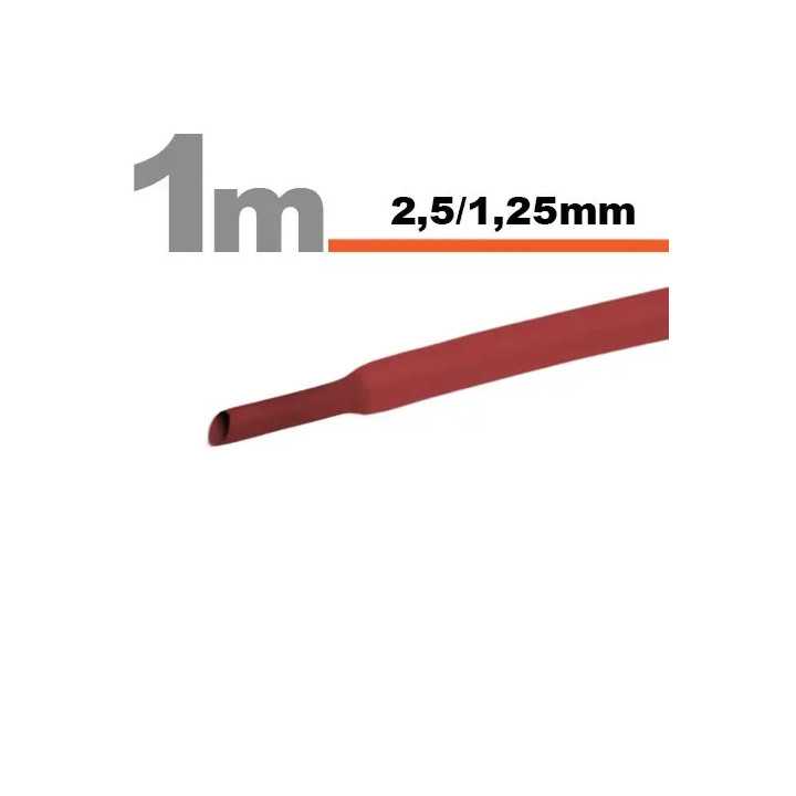 Tub termocontractant rosu 2.5 /1.25 mm 1m lungime
