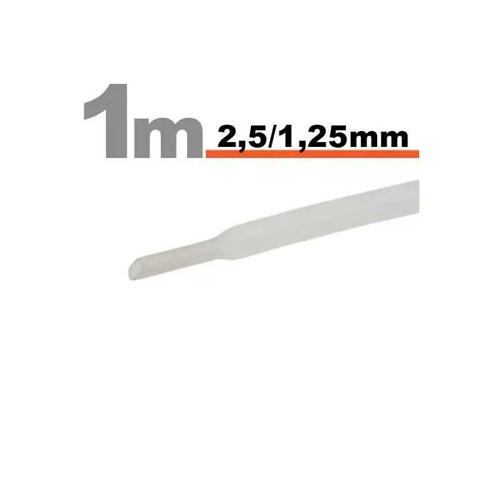 Tub termocontractant transparent 2.5 /1.25 mm 1m lungime