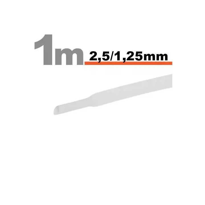 Tub termocontractant alb 2.5 /1.25 mm 1m lungime