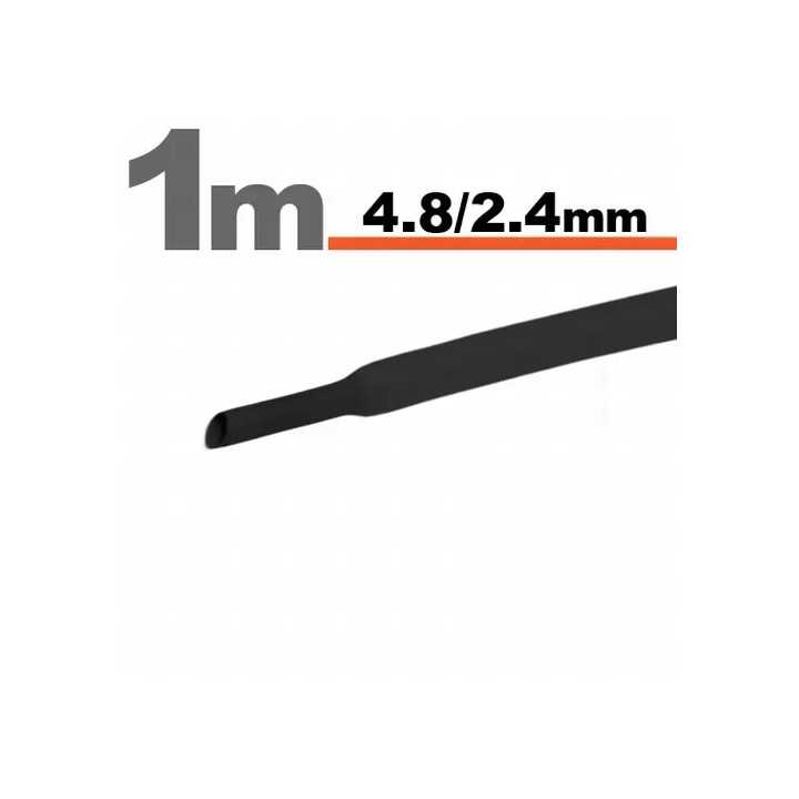 Tub termocontractant negru 4.8 /2.4 mm 1m lungime