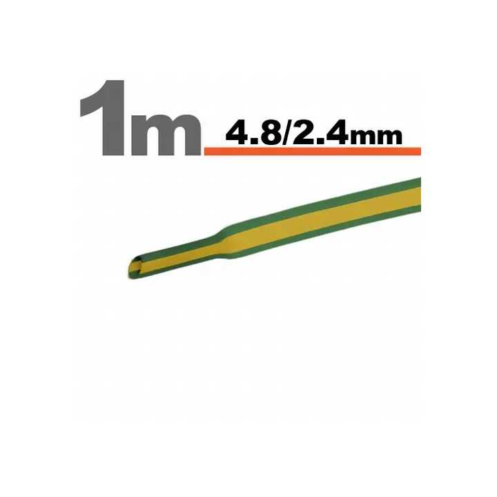 Tub termocontractant galben/verde 4.8 /2.4 mm 1m lungime
