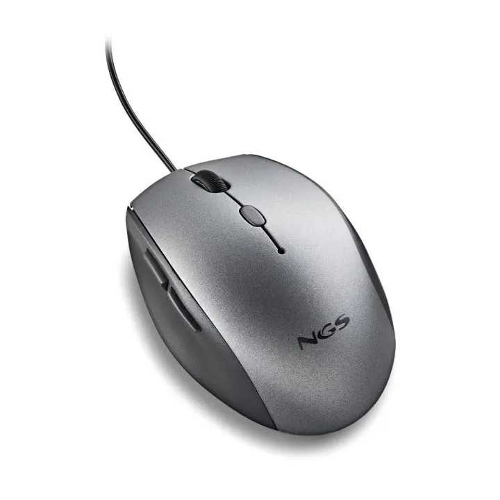 Mouse optic cu fir NGS Moth Gray 1600dpi silent click adaptor USB-C gri