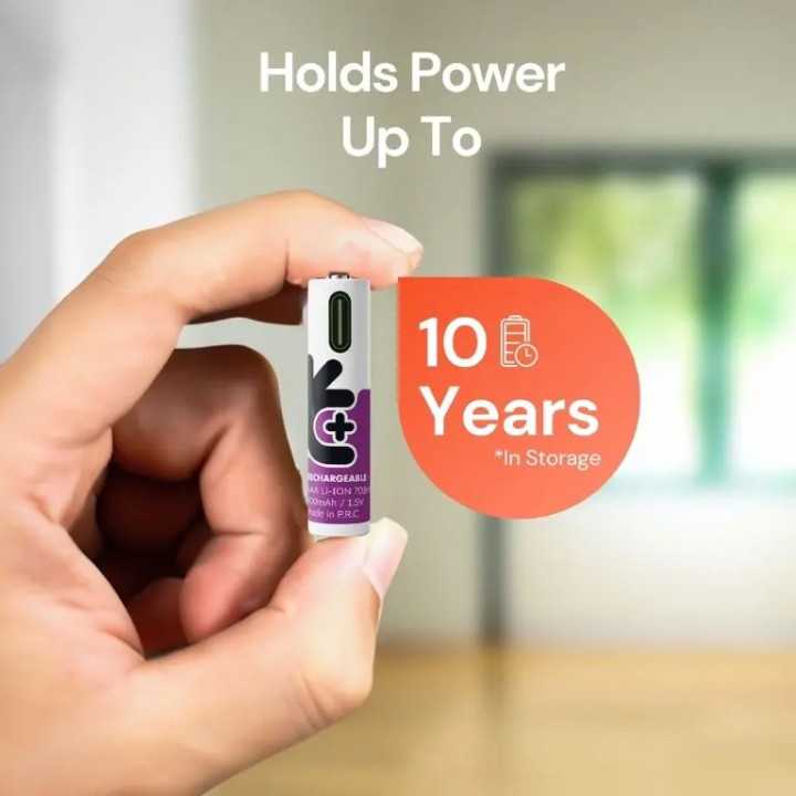 Set acumulatori Uniross AAA R3 Li-ion 10440 1.5V 500mAh cu incarcare USB-C 4buc