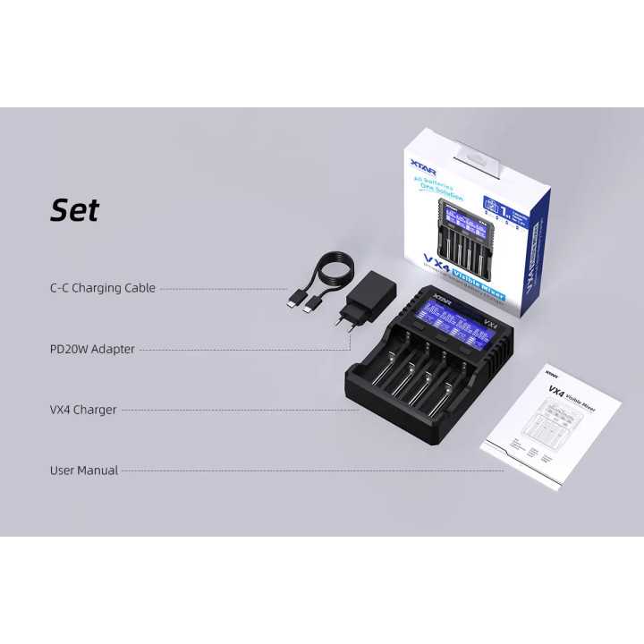Incarcator Universal Smart XTAR VX4 Visible Mixer 1.2V 1.5V 3.2V 3.6V 3.7V