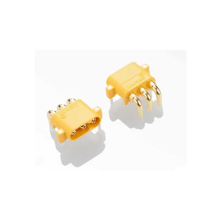 Conector alimentare DC soclu MR30 tata 3pin 15A 500V pentru PCB THT AMASS MR30PW-M