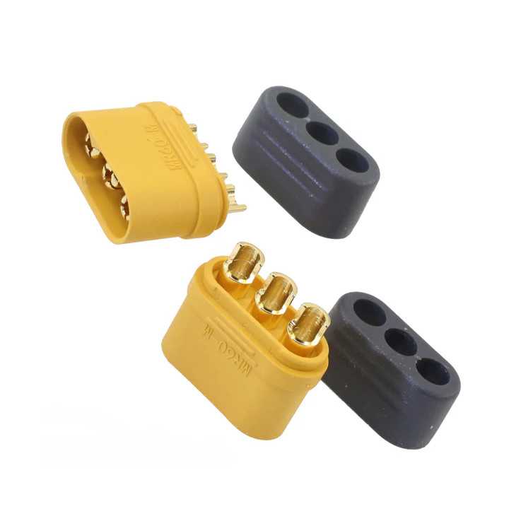 Conector alimentare DC mufa MR60 tata 3pin 30A 500V lipire pe cablu AMASS MR60-M