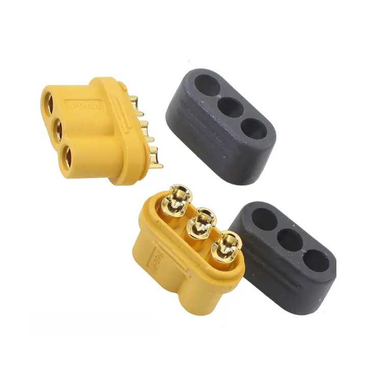 Conector alimentare DC mufa MR60 mama 3pin 30A 500V lipire pe cablu AMASS MR60-F