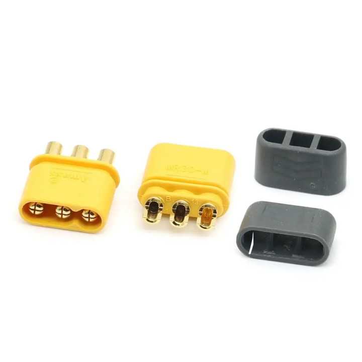 Conector alimentare DC mufa MR30 tata 3pin 15A 500V lipire pe cablu AMASS MR30-M