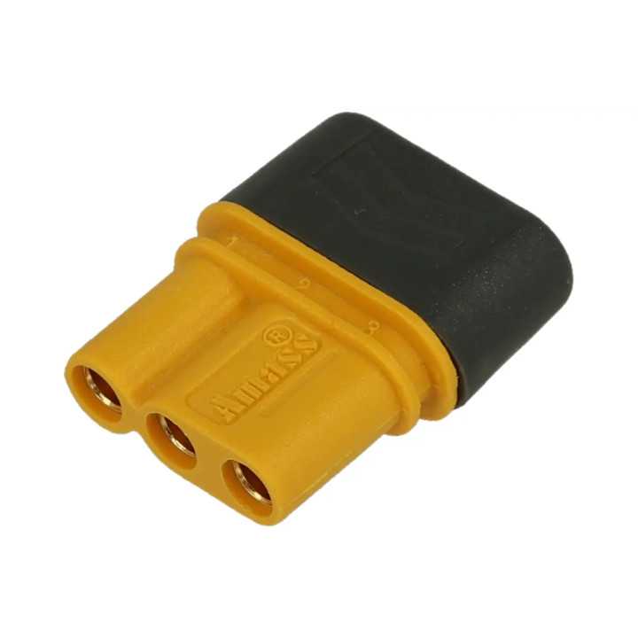 Conector alimentare DC mufa MR30 mama 3pin 15A 500V lipire pe cablu AMASS MR30-FB